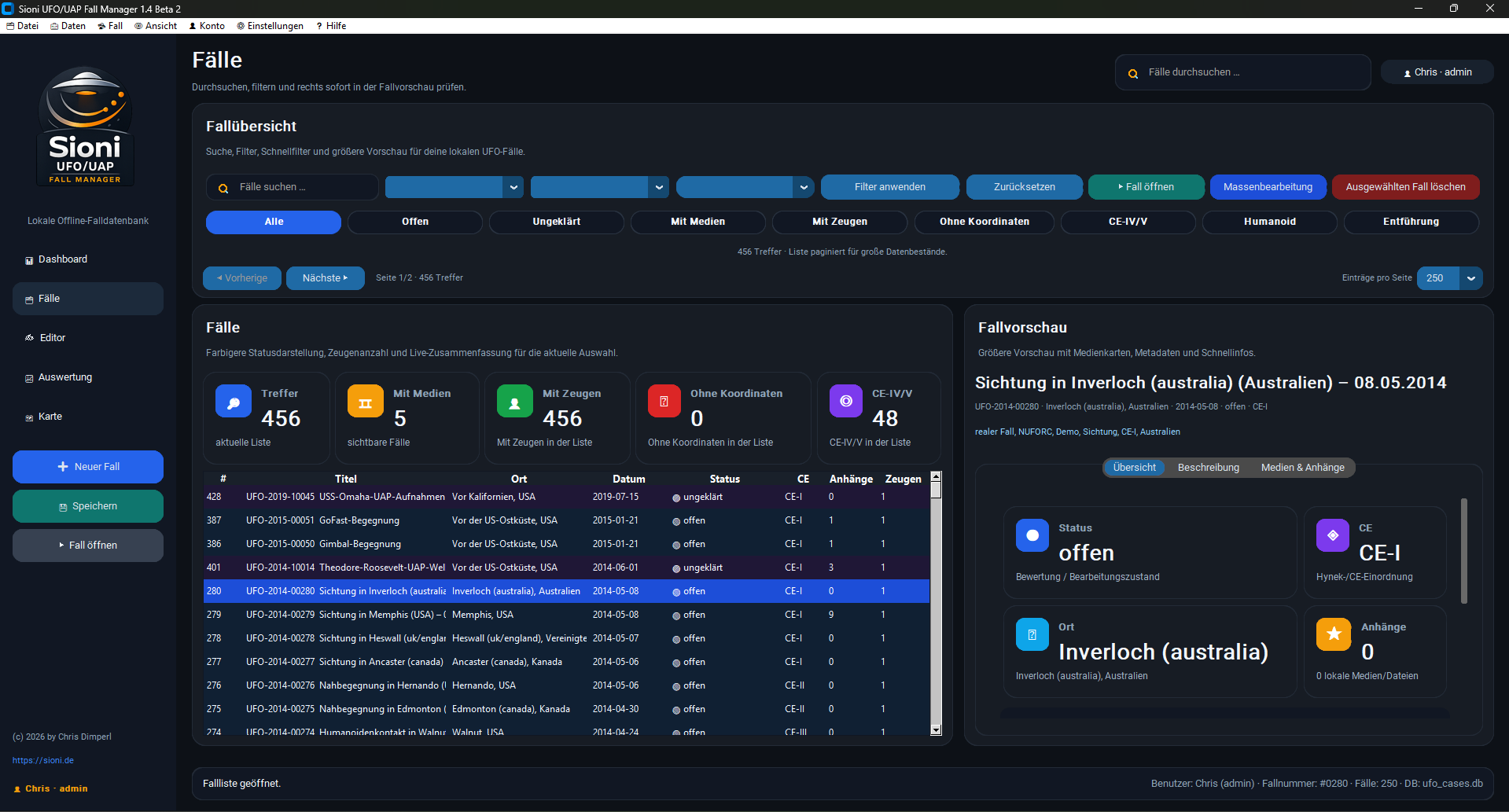Sioni UFO/UAP Fall Manager BETA